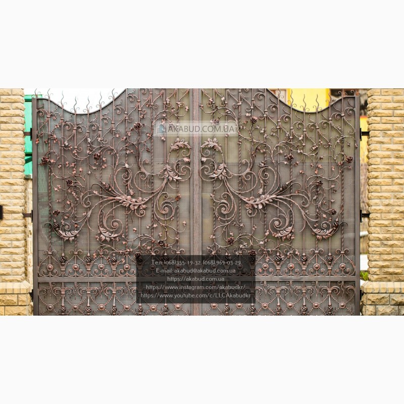 Фото 15. Кованые распашные ворота. Ворота распашные с ковкой