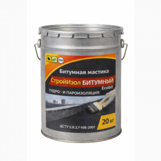Битумная мастика СтройИзол Битумный ЭКОБИТ ведро 20, 0 кг ДСТУ Б В.2.7-108-2001