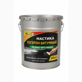 ТЕГЕРОН Битумный ЭКОБИТ ведро 20, 0 кг мастика резино-битумная ДСТУ Б В.2.7-106-2001