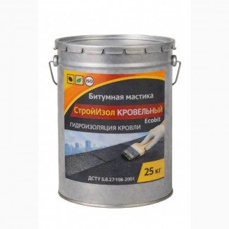 Битумная мастика ведро 25, 0 кг СтройИзол Кровельный Ecobit ДСТУ Б В.2.7-108-2001