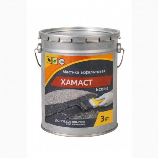 Мастика асфальтовая ХАМАСТ ЭКОБИТ ведро 3, 0 кг ДСТУ Б.В.2.7-108-2001 (ГОСТ 30693-2000)