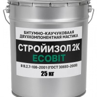 Битумно - каучуковая двухкомпонентная мастика ведро 25, 0 кг СтройИзол 2К ЭКОБИТ