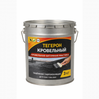 Тегерон Кровельный Ecobit ведро 3, 0 кг - кровельная битумная мастика ДСТУ Б В.2.7-106-2001